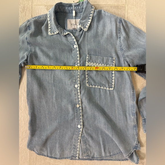 Rails Saya Button Up Tencel Shirt With Embroidered Details XS NWT - Picture 11 of 14